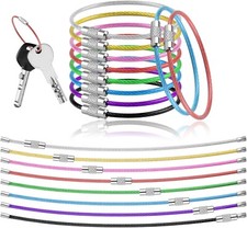 32 Pack Wire Keychain Cable 2mm Thick Cable Stainless Steel Key Ring 6 Inch Loop