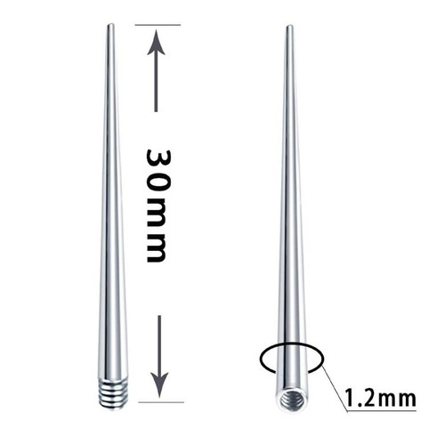 4Pcs Threaded Taper Threaded Insertion Taper Insertion Pin Taper for Nose Navel - Picture 7 of 13