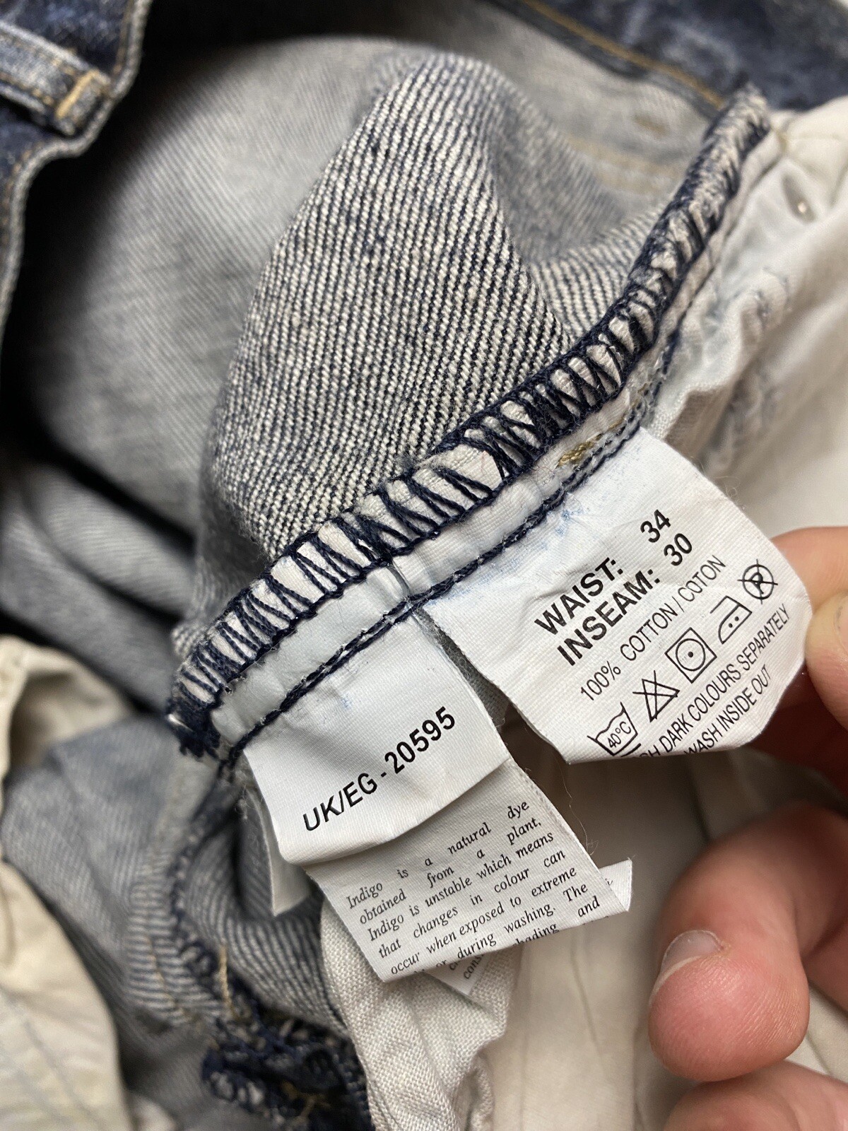 Jeans uomo Yves Saint Laurent 34x30 blu Ysl logo grande