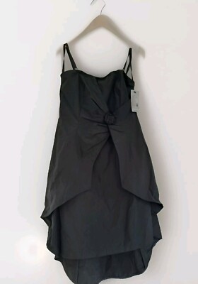 Umlauf & Klein Kleid Festkleid Vokuhila Taftkleid Gr. 38 Schwarz Neu