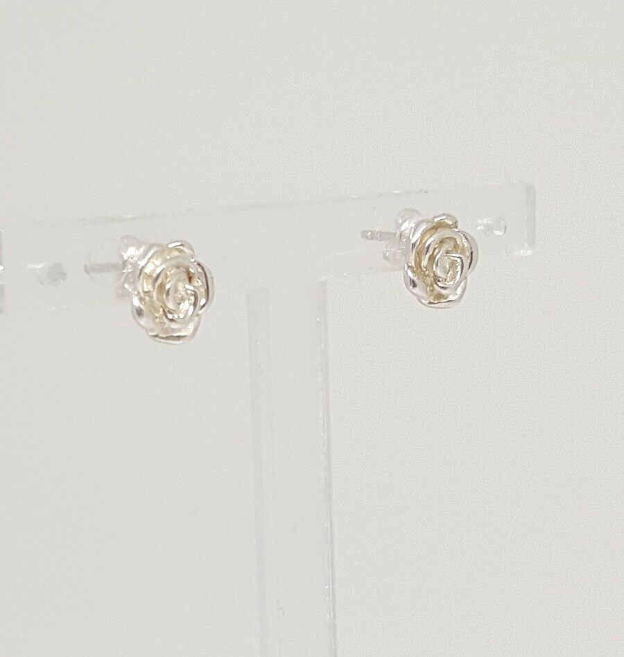 Gorgeous Sparking Solid Rose Design Stud Earrings… - image 6