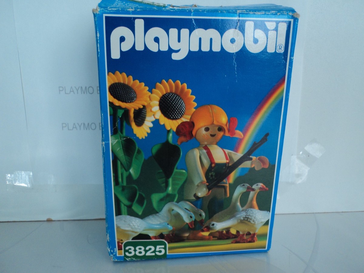 Playmobil Vintage – Set Fermière 3825 De 1996, Avec Pippi, Oies, Charrette, Boîte