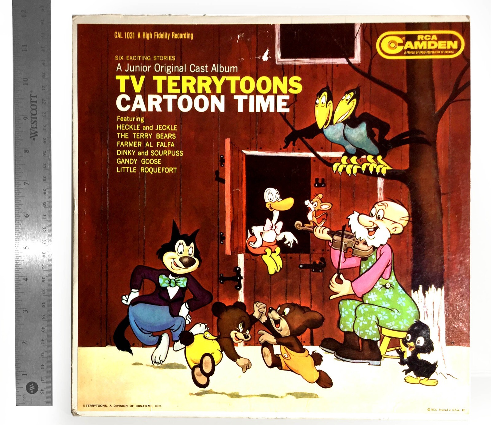 TV Terrytoons Cartoon Time 33 1/3 RPM Vinyl Album - Heckle & Jeckle (1950's)