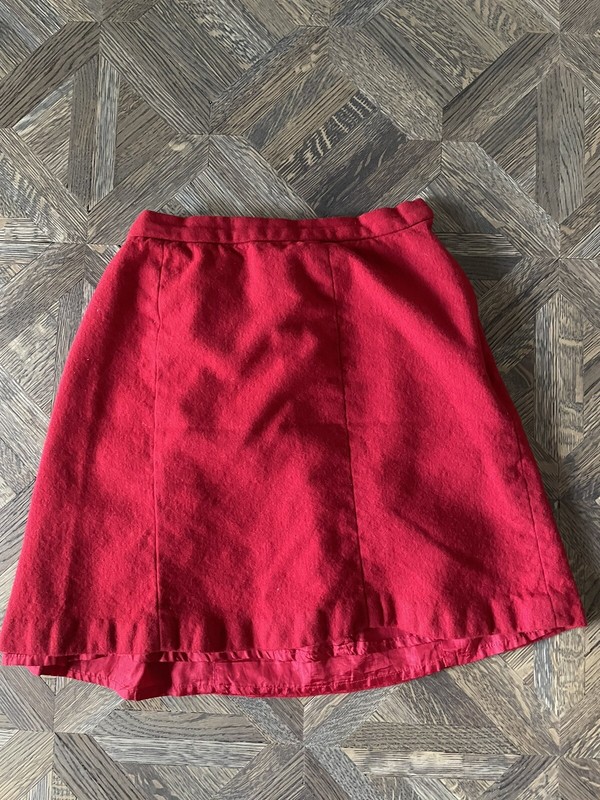 Worsted Wool Skirt Youth Girls size 12 Red (Velma type Skirt for  a costume!)