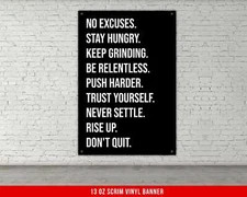 Motivational Quote Banner - Inspirational Gym Decor for Home or Dorm