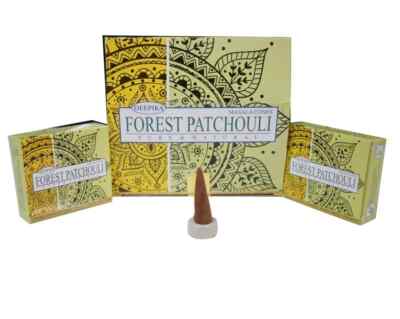 Deepika Forest Patchouli Incense Fragrance Masala Dhoop 12 Packet Each 10 Cone