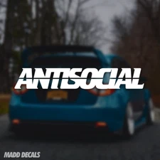 ANTISOCIAL Decal Sticker Car Anti Social Club Banner Windshield JDM