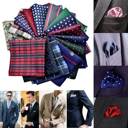 Men's Suit Pocket Towel Hanky Wedding Silk Scarf Polyester Pocket