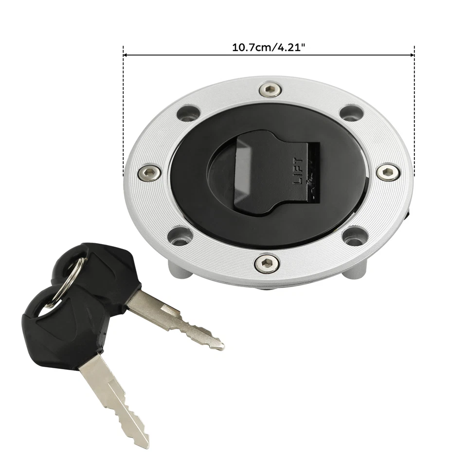 Cubierta de tapa de tanque de combustible con llave apta para Suzuki GSXR600 1997-2003 GSXR750 2001-03 Foto 4 de 4