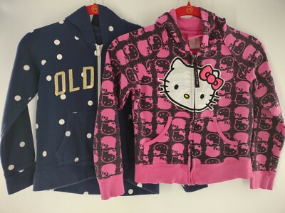 TWO full Zip Girls M (Sized Girls Size 8) Sweatshirts 026