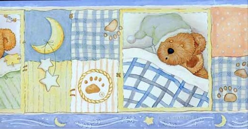 Bedtime Teddy Bear Wallpaper Border York Wallcovering IF2475BD