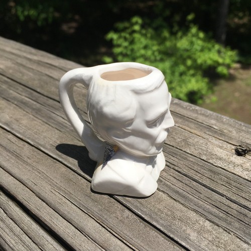 Vintage Miniature 2 1/8" White Toby Style Mug Robert E Lee Charls Prod Japan Tag - Picture 2 of 12