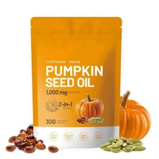 Pumpkin Seed Oil with Saw Palmetto 300 Softgels - 3000 mg Herbal Supplement