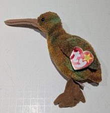 TY Beanie Baby  Beak  Kiwi Bird   1998   Retired   Original Tags   Vintage Plush