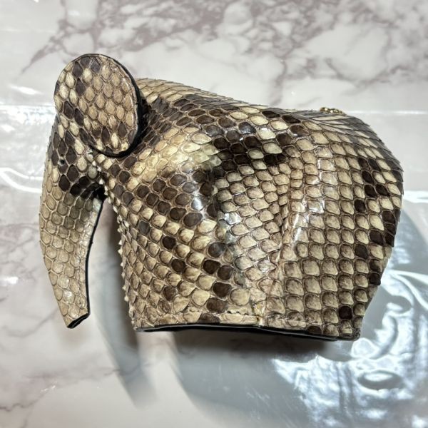 Loewe Elephant Python Pattern Coin Case Snake Ski… - image 3