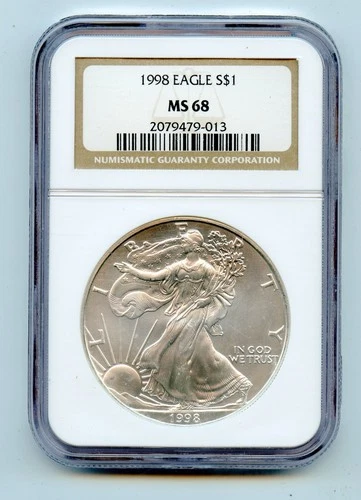 1998 American Silver Eagle 1 OZ NGC MS68