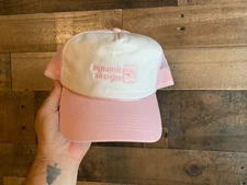 Dynamic Designs Snapback Hat Adult Mens Dad Rope Cap Sewn Pink White Trucker