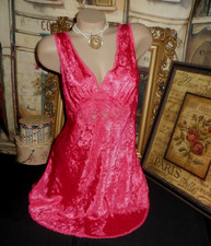 L Silky Satin Nightgown Lucy II Pink Shortie Jacquard Vintage