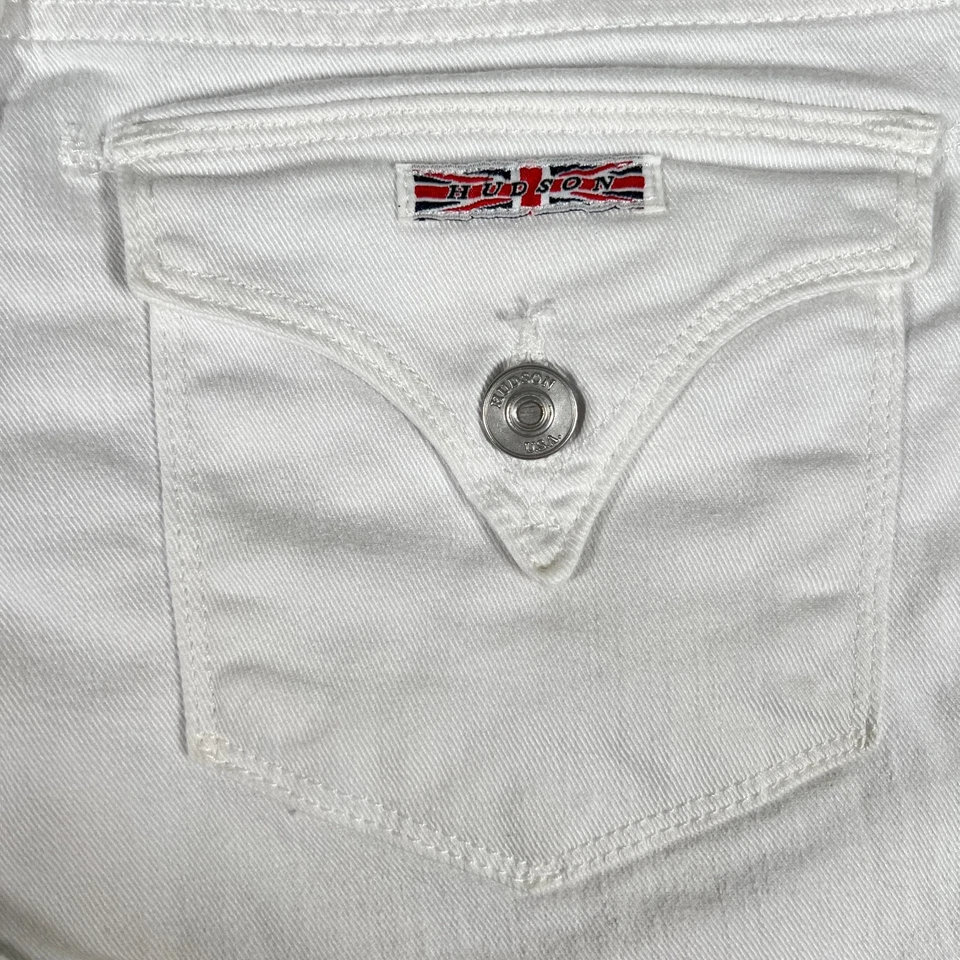 Hudson Croxley Womens White Denim Cuffed 3" Inseam Mid Thigh Shorts Size 26 - Image 4 of 4