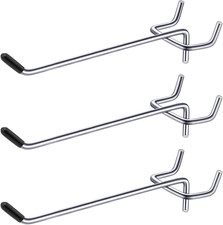 20 Pack Pegboard Hooks 6 Inch Sturdy Shelving Fit 1/4" Holes Peg Board for Tool