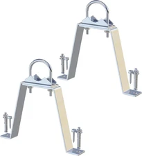 2 PCS Antenna Wall Mount with U-Bolts for 1"-2" OD Poles, Stainless Steel Double