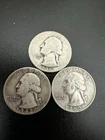 3x Silver US Quarters Lot 1960 1942 1935