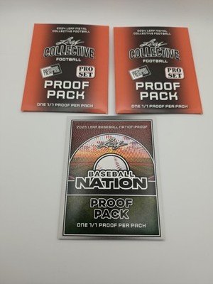 2 Leaf Collective Football Proof Pack 1/1, 1 Leaf Baseball Nation Proof Pack 1/1