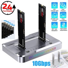 10Gbps Dual Bay USB-C to M.2 NVMe SSD Docking Station Read Write Offline Clone