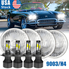 For Chevy Corvette 62-82 4x Dot 5.75 5-34 Round Led Headlights Hilo Beam
