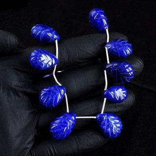 Carved Blue Sapphire 463.00Cts Attractive Beaded Necklace Jewelery RK 30 E704