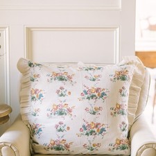 Rosehill Cottage Floral Ruffled Cottage Euro Sham Dusty Rose Country Chic VHC