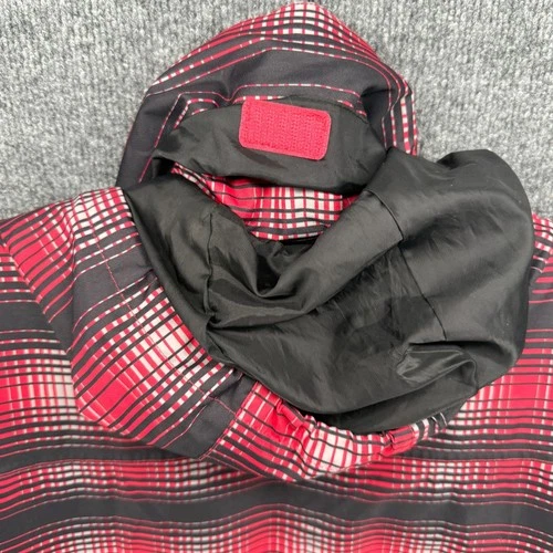 Liquid Mountain Casual Mens Medium Snowboard Ski Hooded Jacket Black Red Plaid image 9