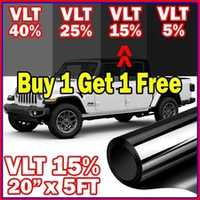 Uncut Window Tint Film Roll 15% VLT 20" 60" 5 Feet Office Auto Commercial Home
