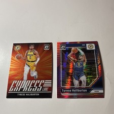 Tyrese Haliburton Pink Hyper Optic EXPRESS Lane Indiana Pacers 2 Card Lot