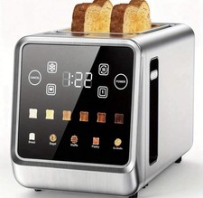 Stainless Steel LED Touch Screen Toaster 2 Slice Wide Slot