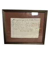 1807 Newburyport MA Framed Manuscript Medical Account Bishop Norton Document