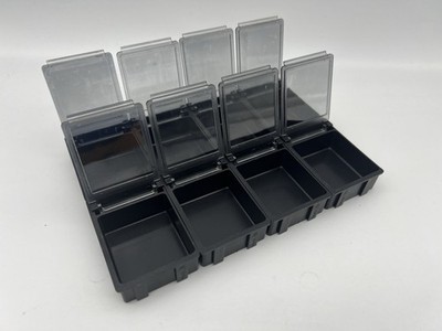 8x WETEC SMD-Klappbox mit transparenten Deckel, 41mm x 37mm x 15mm, ESD