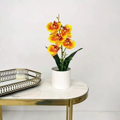 Weiche Gummifolie Phalaenopsis Orchidee Topfpflanze zur Dekoration