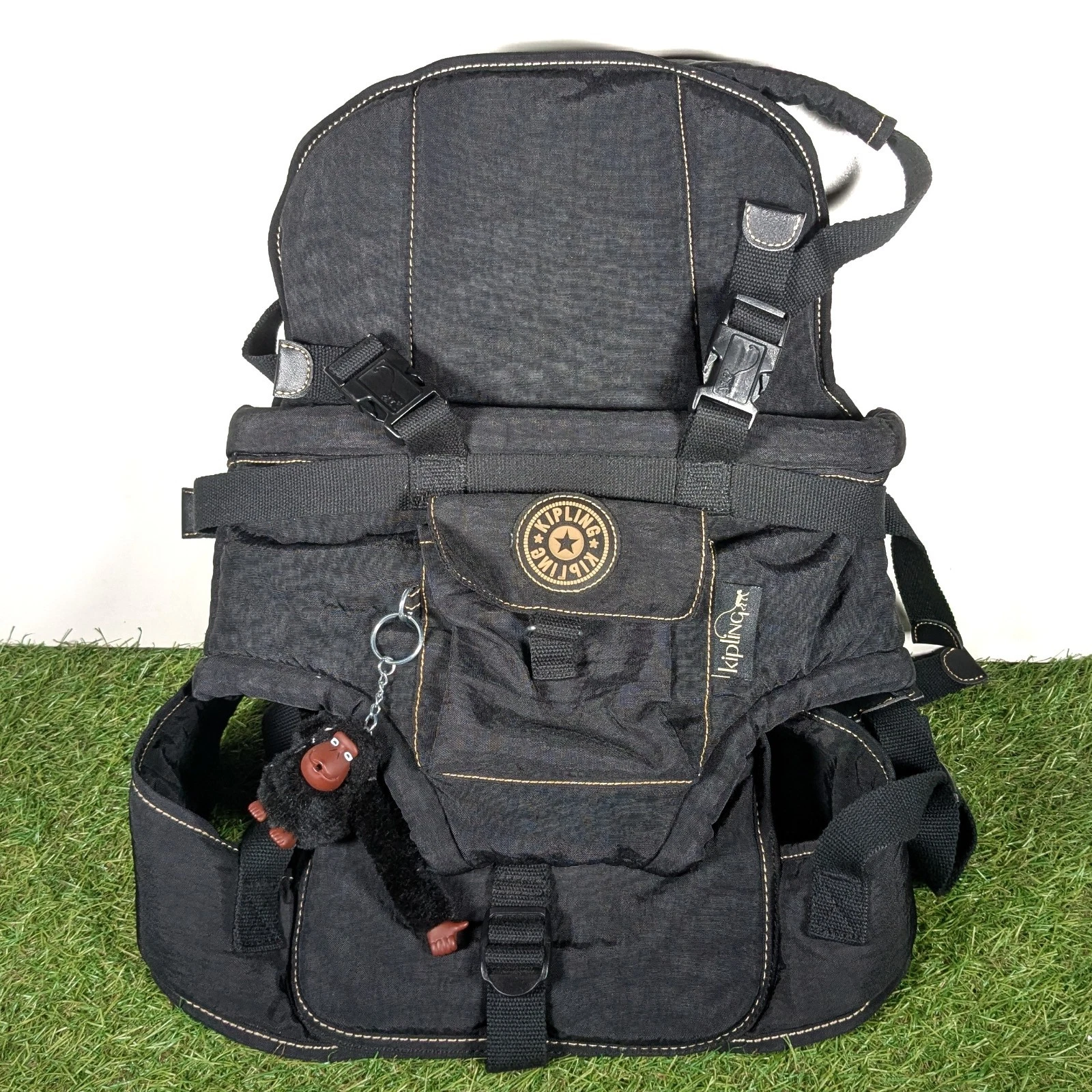 Vintage Kipling BABY CARRIER CARRY SLING Black With Vincent Monkey