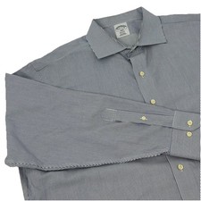 Brooks Brothers Regent Non Iron Dress Shirt Mens 17 1/2 Blue White Stripes