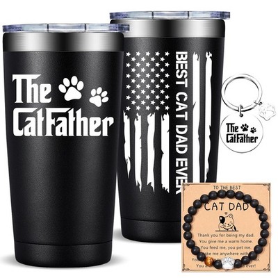 Cat Dad Gifts The Catfather Tumbler Insulated Coffee Mug Best Dad Gift Idea