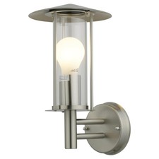 Image of Modern Outdoor IP44 Lantern Style Wall Porch Light Black or Stainless Steel