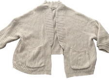 Urban Outfitters Slouchy Oversized tan Cocoon Open Cardigan SWEATER sz S