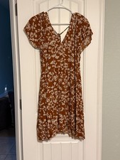 Women's Brown Floral Old Navy Dress Size XL