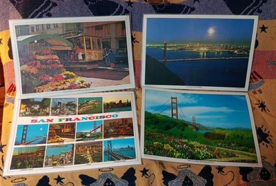 Lot 4 Vintage Laminated Mid-century San Francisco Placemats Retro Design Decor
