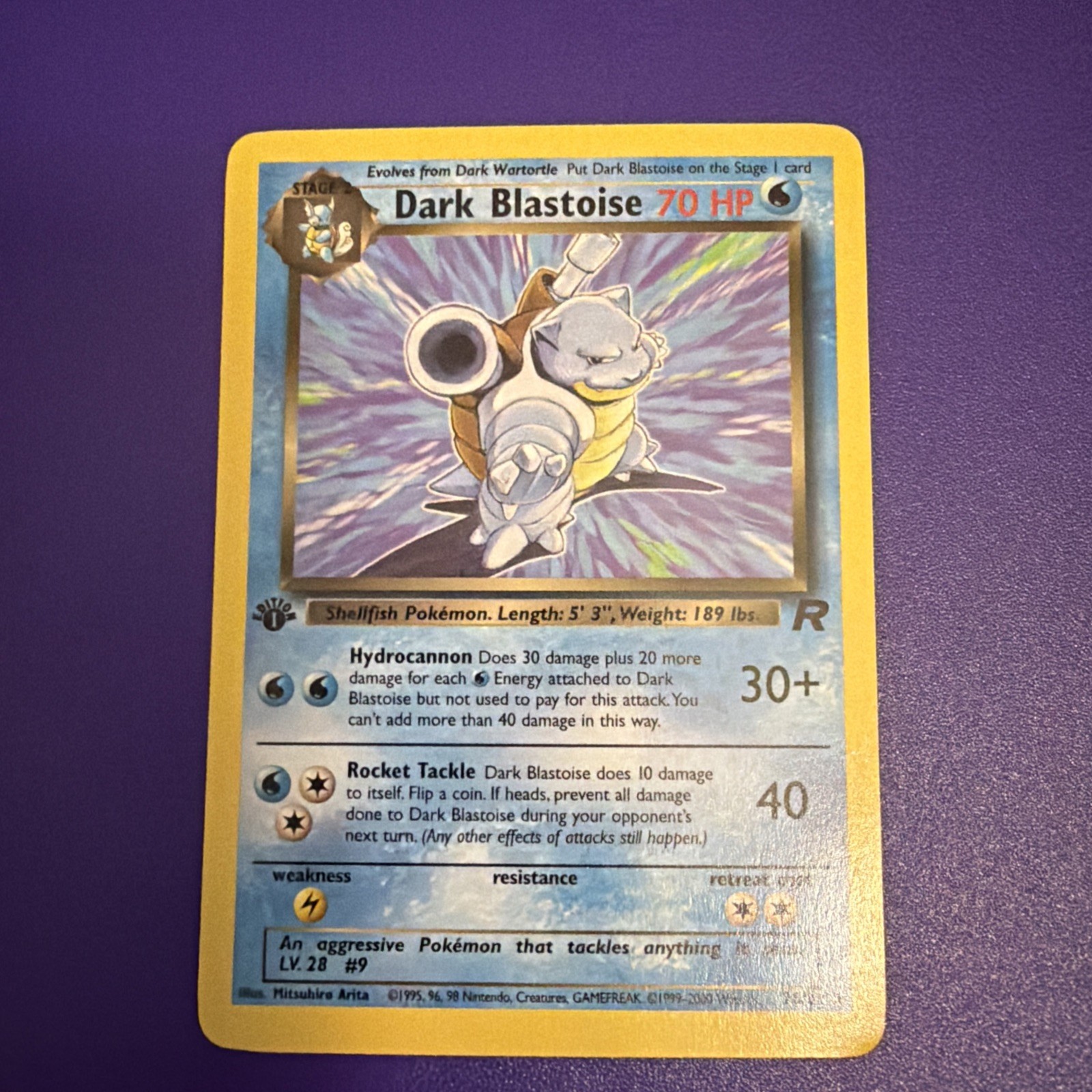 Dark Blastoise - 1st Edition - 20/82 Team Rocket - Pokémon TCG - 2000 NM