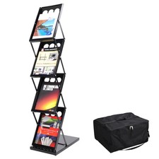 InstaHibit 4 Pocket Foldable Magazine Brochure Rack Book Literature Holder