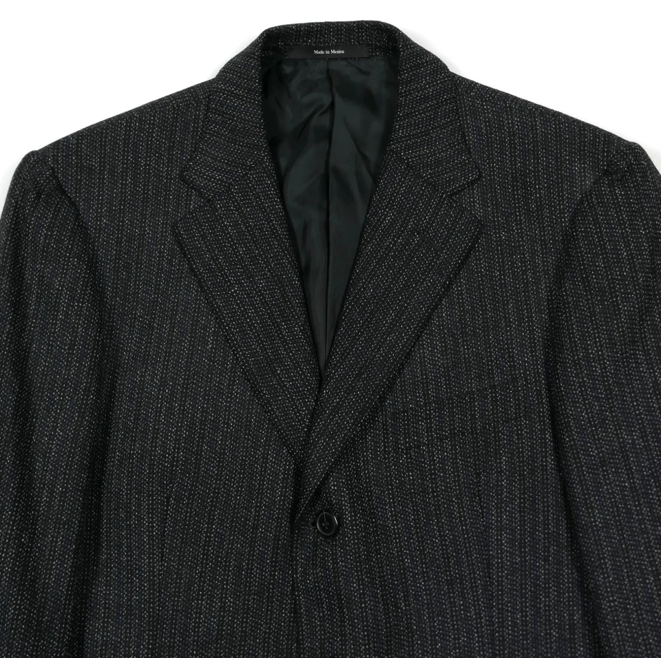 Zegna "City" Wool /Cashmere Blazer w/ Leather Trim Men's 40S Salt & Pepper Fleck - Image 3 of 4
