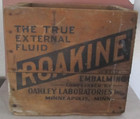 Antique ROAKINE Embalming Fluid Oakley Laboratories Wood Crate Minneapolis, MN — photo 3