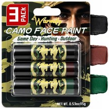 Warmify 3 Colors Camo Eye Black, Camo Face Paint Stick